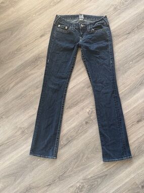 True religion Women's Dark Blue Slim Straight Jeans